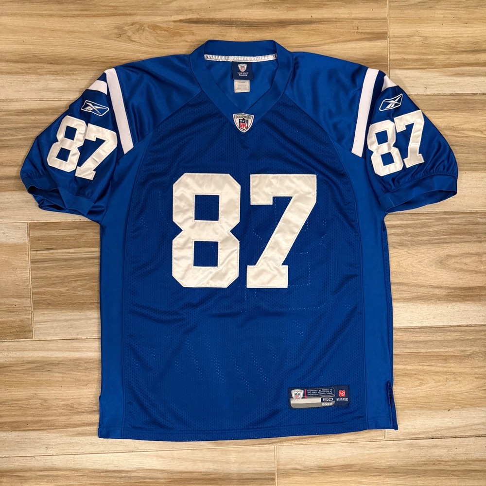 Reebok Reggie Wayne Indianapolis Colts NFL Jersey Blue Size 50 Stitched‎ 87